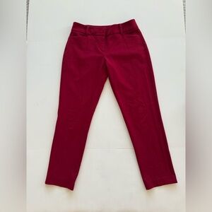 7th Avenue NY&Co Burgundy Slim Dress Pants Size 2)